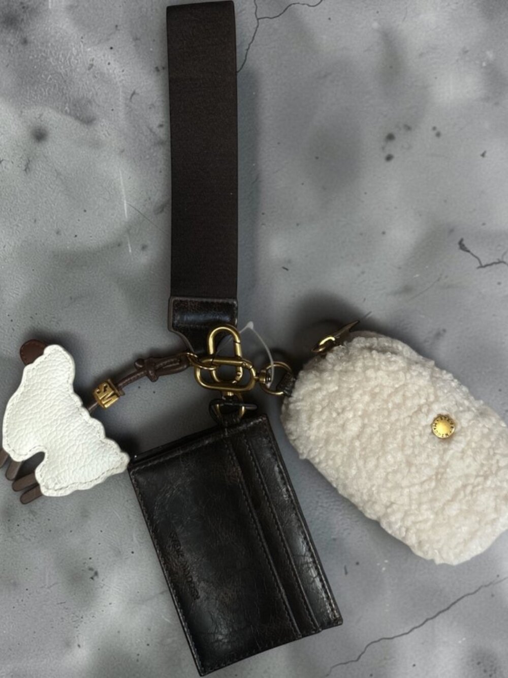 NWT Steve Madden Wristlet Set – Leather Cardholder, Sherpa Coin Purse, & Sheep